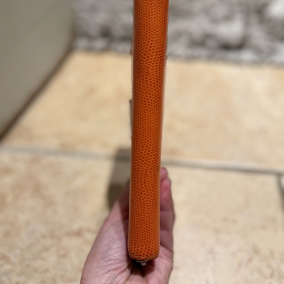 Vintage Lauren Ralph Lauren Womens Orange Pebble leather zip wallet - Picture 3 of 16